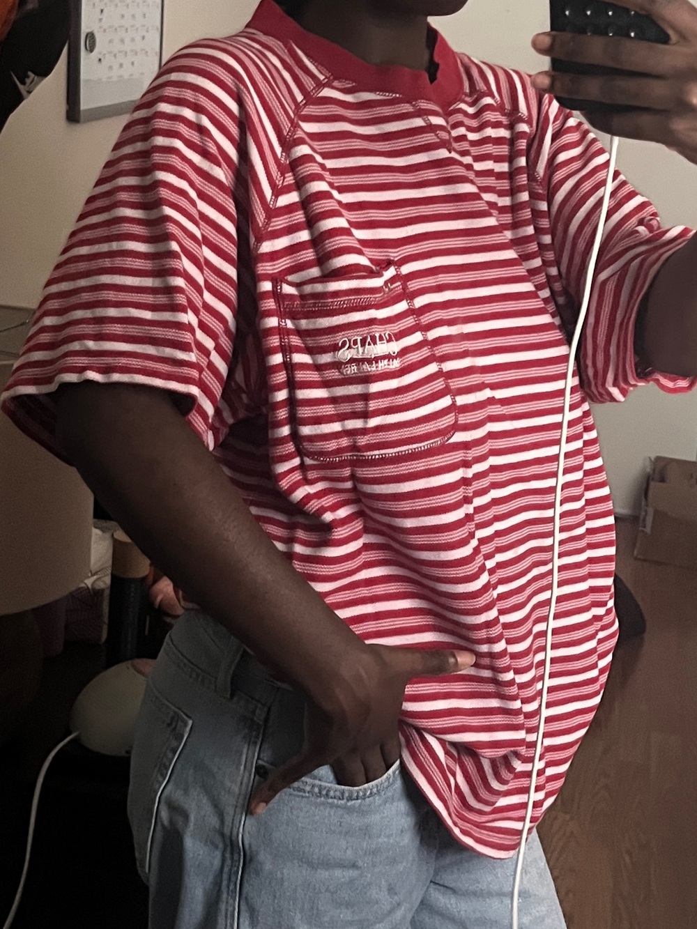 Ralph Lauren - Red and White Stripped Shirt (M)